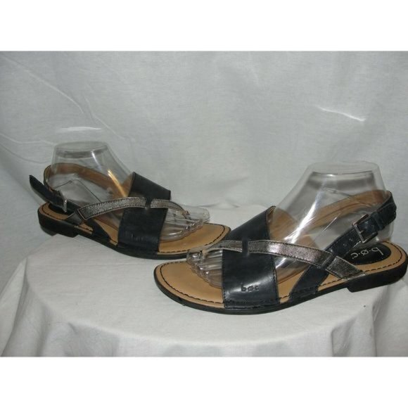 Born Strappy Lowery Leather Slingback Flat‎ Sandals - Picture 1 of 6